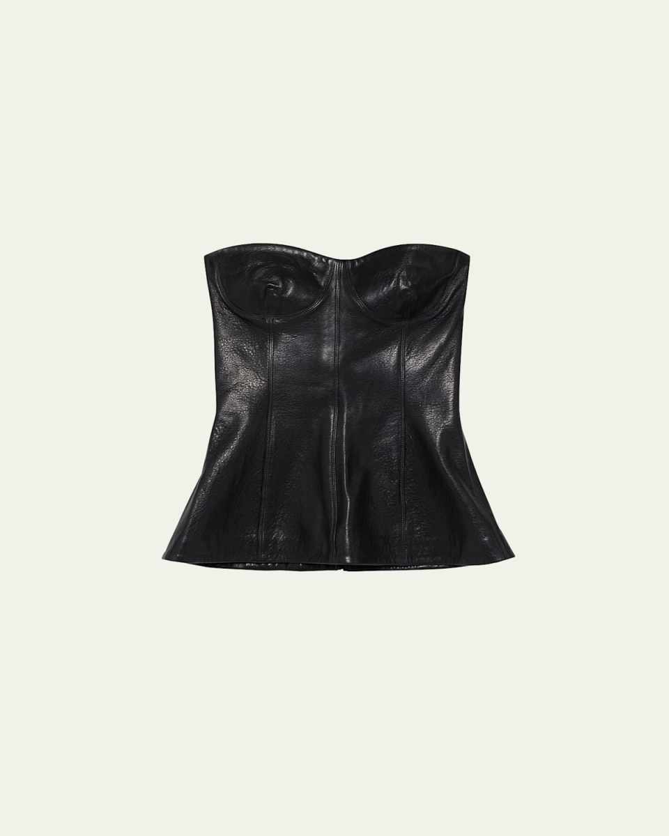 Tyla Strapless Leather Bustier